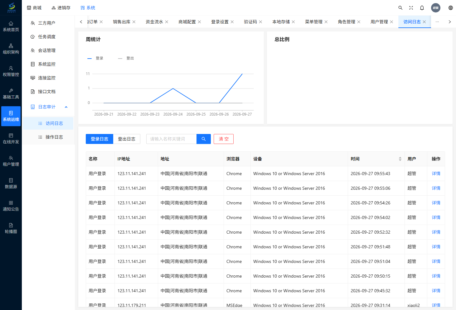 日志审计页